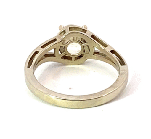 Yellow Sapphire Natural Genuine Gemstone 14 KT White Gold Lady's Ring RFK510 - Image 2
