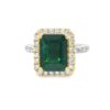 Emerald Natural Genuine Gemstones Diamond 18 KT Lady's Ring RFK382