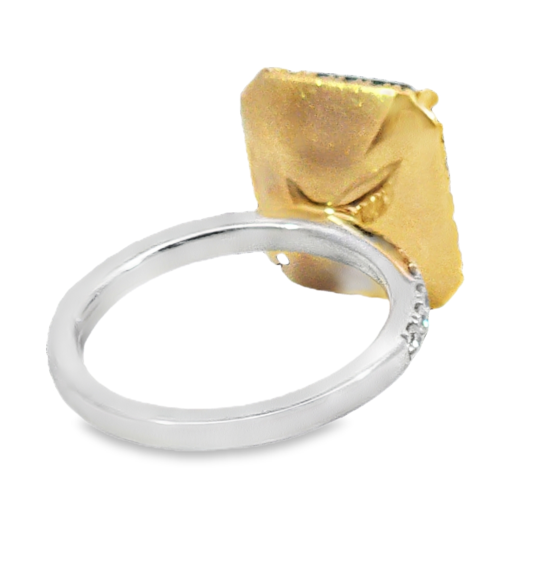 Emerald Natural Genuine Gemstones Diamond 18 KT Lady's Ring RFK382 - Image 4