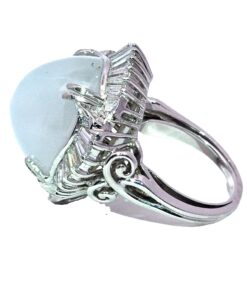Alternative view of Gray Star Sapphire Natural Genuine 36 CT Platinum Diamond Lady's Ring RFK,617