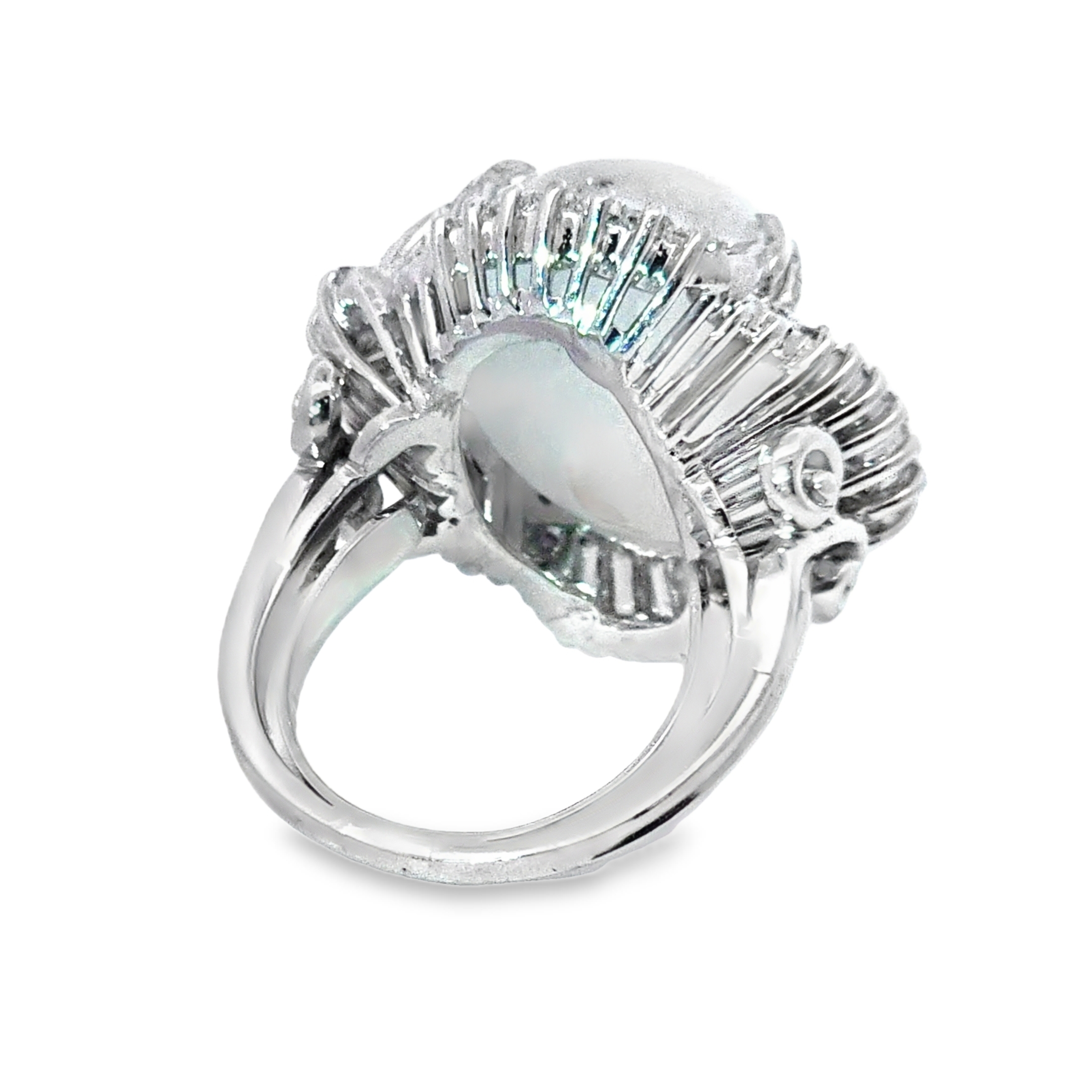 Gray Star Sapphire Natural Genuine 36 CT Platinum Diamond Lady's Ring RFK,617 - Image 7