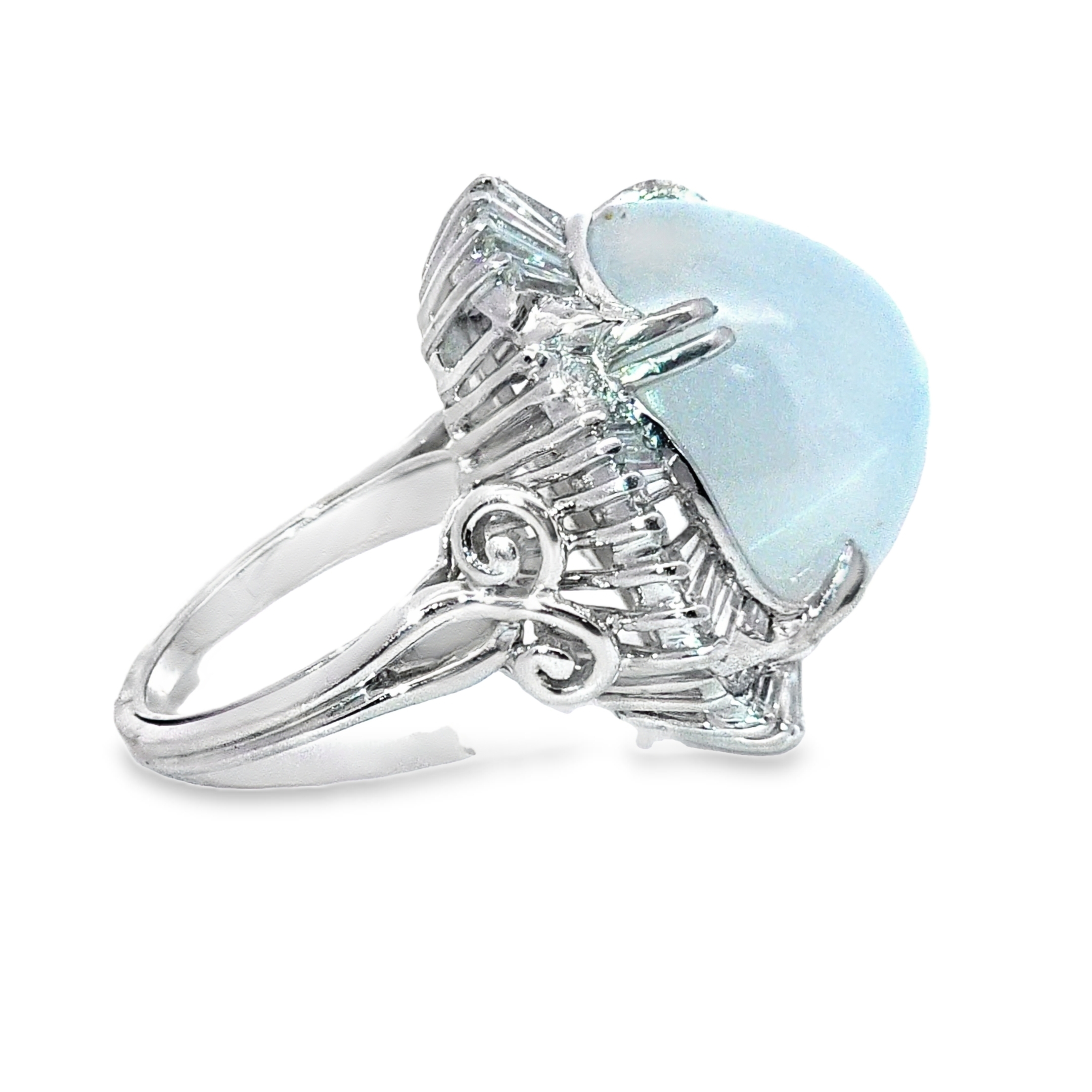 Gray Star Sapphire Natural Genuine 36 CT Platinum Diamond Lady's Ring RFK,617 - Image 8