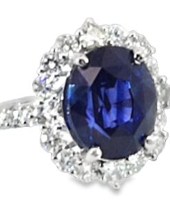 Alternative view of Blue Sapphire Diamond Natural Genuine 18 KT, Princess Dina Design Ring,RFK619