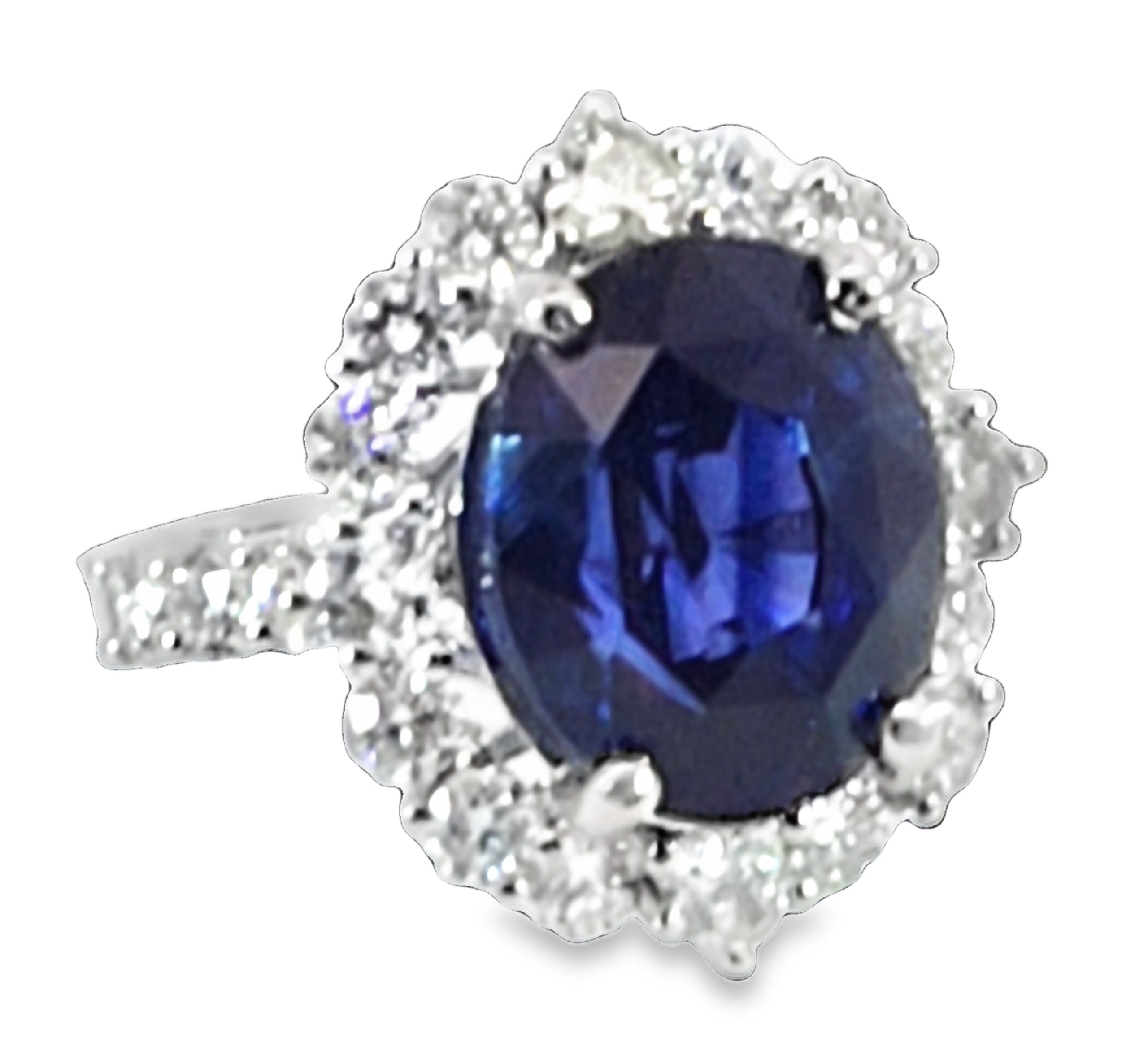 Blue Sapphire Diamond Natural Genuine 18 KT, Princess Dina Design Ring,RFK619 - Image 2