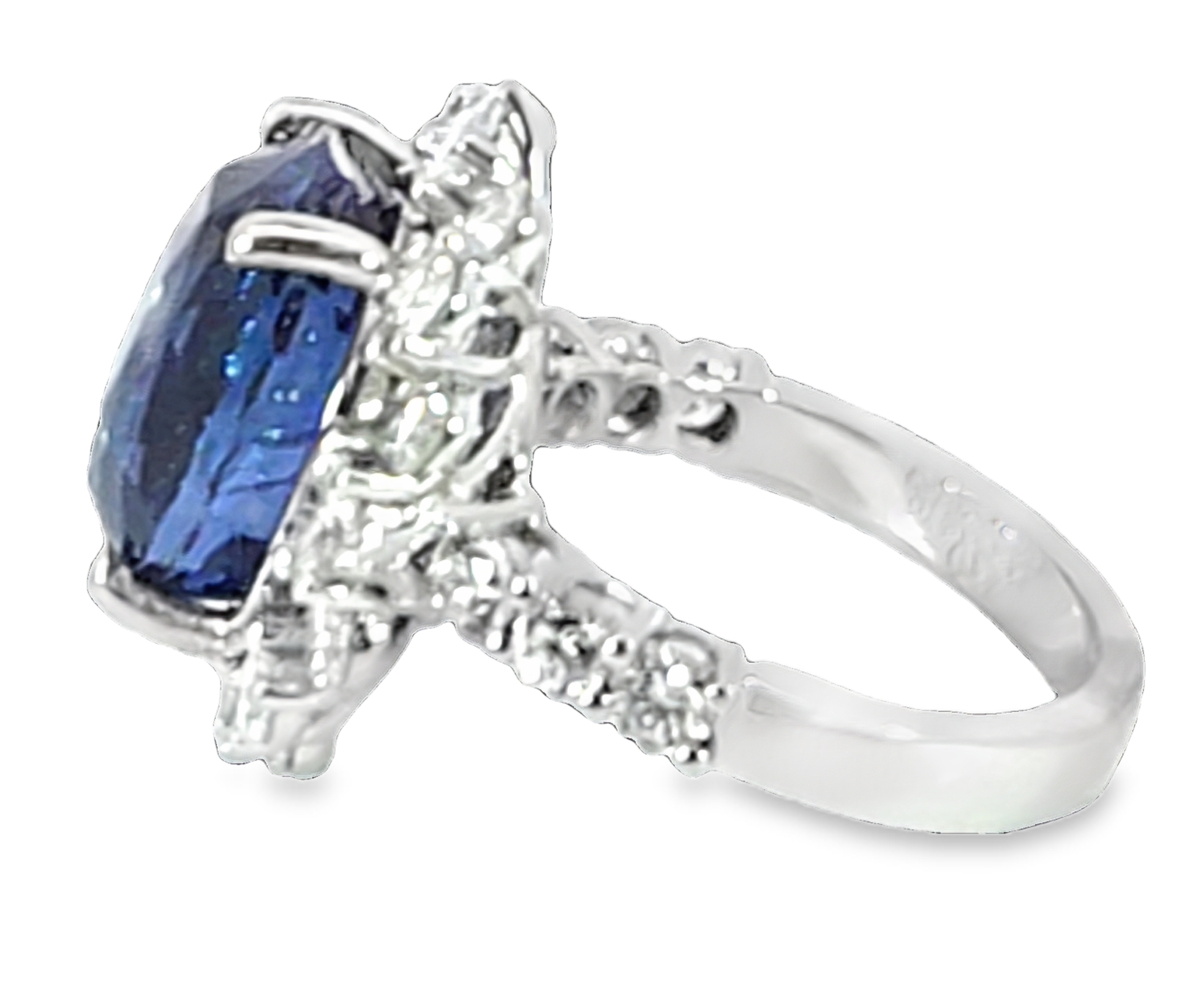 Blue Sapphire Diamond Natural Genuine 18 KT, Princess Dina Design Ring,RFK619 - Image 4