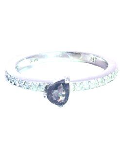 Alternative view of Alexandrite Natural Genuine Gemstone Diamond 14KT White Gold Lady's Ring RFK,628