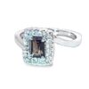 Alexandrite Natural Genuine Gemstone Diamond 14KT White Gold Lady's Ring RFK,634