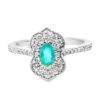 Paraiba  Tourmaline Brazil GIA Natural Gemstone White Gold Diamond Ring RFK,636