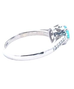 Alternative view of Paraiba  Tourmaline Brazil GIA Natural Gemstone White Gold Diamond Ring RFK,638