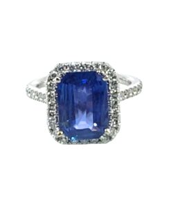Blue Ceylon Sapphire GIA Engagement Ring 18kt Lady's Ring RFK,639