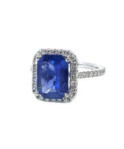 Alternative view of Blue Ceylon Sapphire GIA Engagement Ring 18kt Lady's Ring RFK,639
