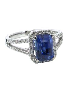 Blue Ceylon Sapphire No Heat GIA Engagement Ring 18kt Lady's Ring RFK,640
