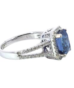 Alternative view of Blue Ceylon Sapphire No Heat GIA Engagement Ring 18kt Lady's Ring RFK,640