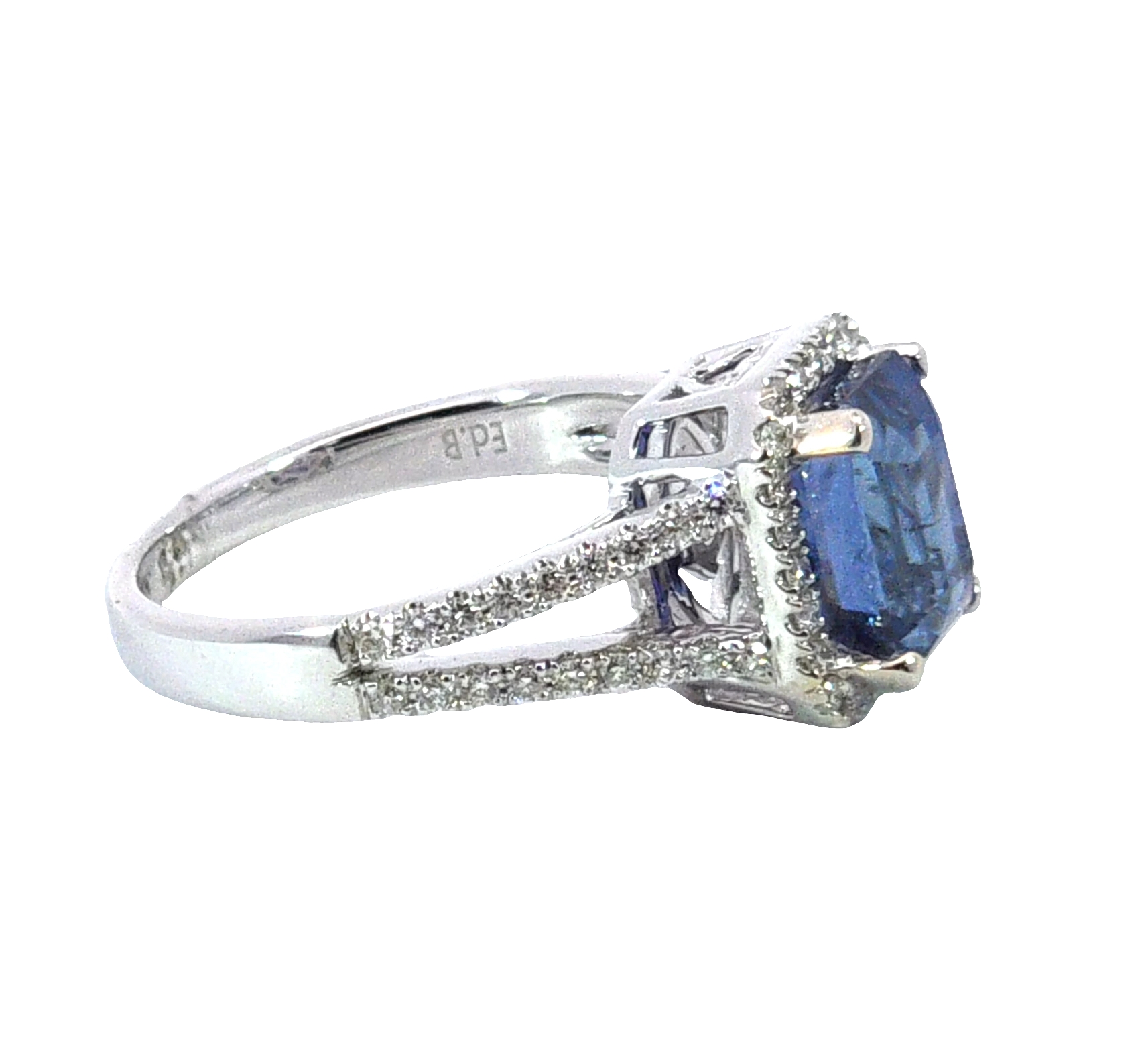 Blue Ceylon Sapphire No Heat GIA Engagement Ring 18kt Lady's Ring RFK,640 - Image 2