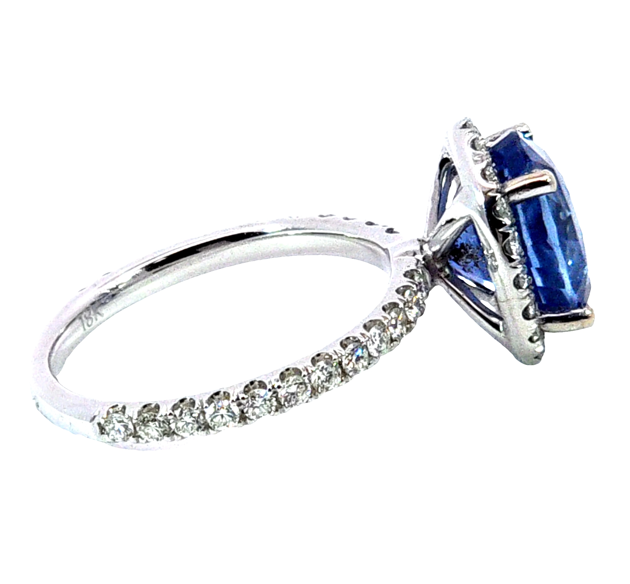 Blue Ceylon Sapphire GIA Engagement Ring 18kt Lady's Ring RFK,642 - Image 2