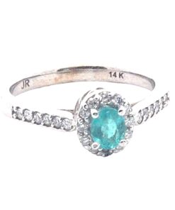 Paraiba  Tourmaline Brazil GIA Natural Gemstone White Gold Diamond Ring RFK,638