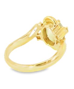 Alternative view of Cats Eye Chrysoberyl and Diamond Natural Genuine Gemstones Yellow Gold Ring H1