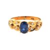 Blue Ceylon Sapphire Diamond Natural Genuine 18 KT, Engagement Lady's Ring,H22