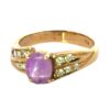 Pink Star sapphire Natural Genuine Gemstone Diamond 18 KT Engagement Ring H27