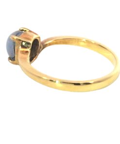 Alternative view of Blue Star Sapphire Unheated Gemstone Set in 18 kt Yellow Gold Lady's Ring H5