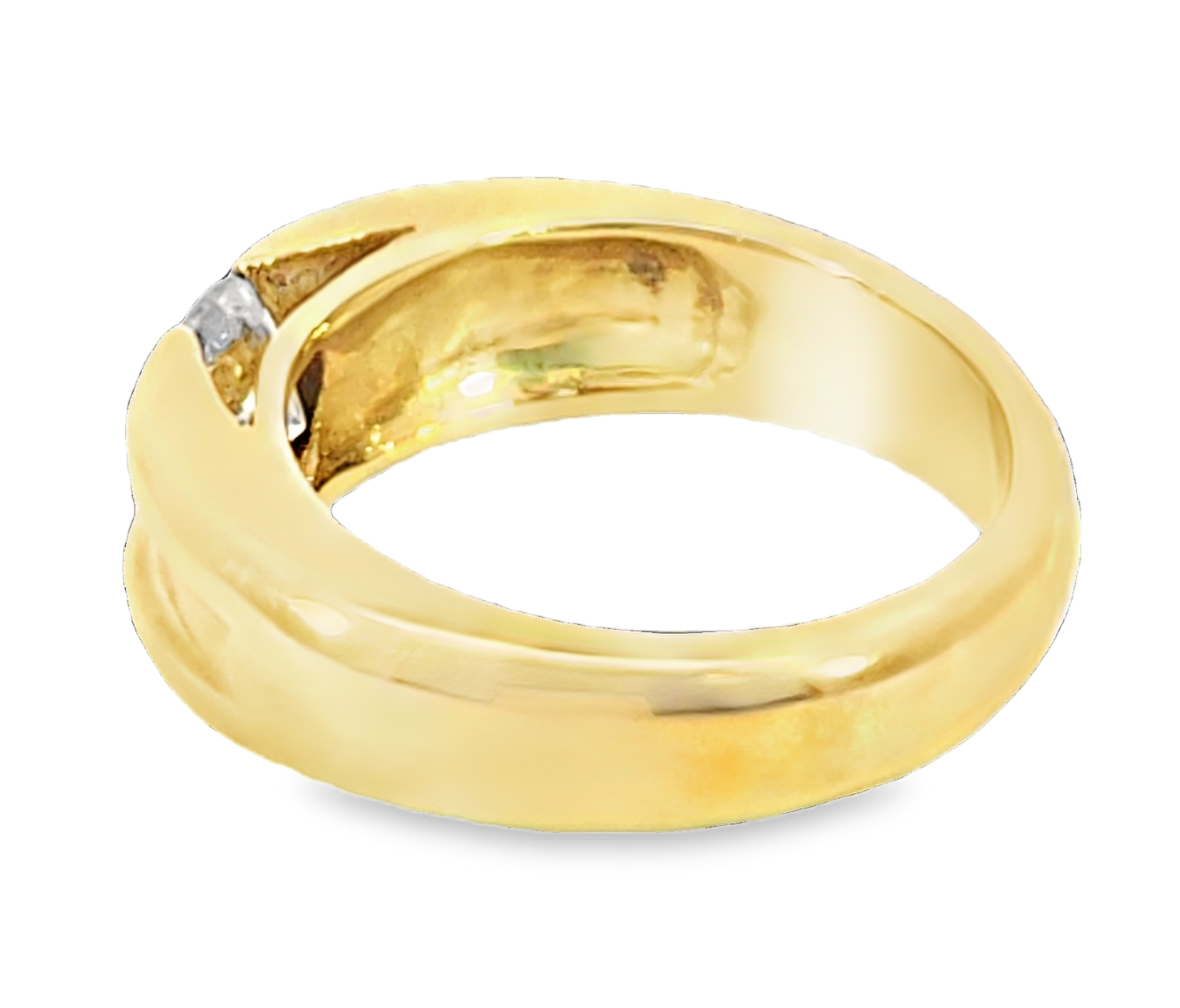 White Sapphire Natural Genuine Gemstone 14 KT Yellow Gold Ring H64 - Image 5