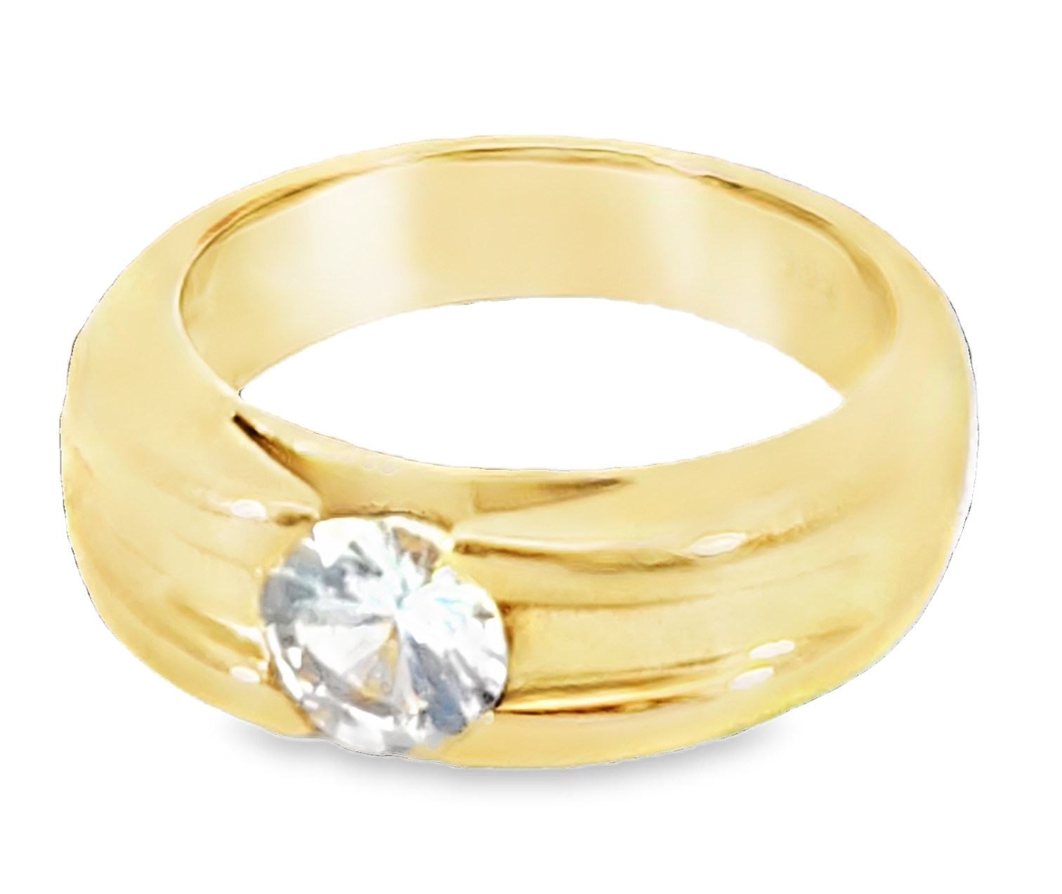 White Sapphire Natural Genuine Gemstone 14 KT Yellow Gold Ring H64 - Image 4