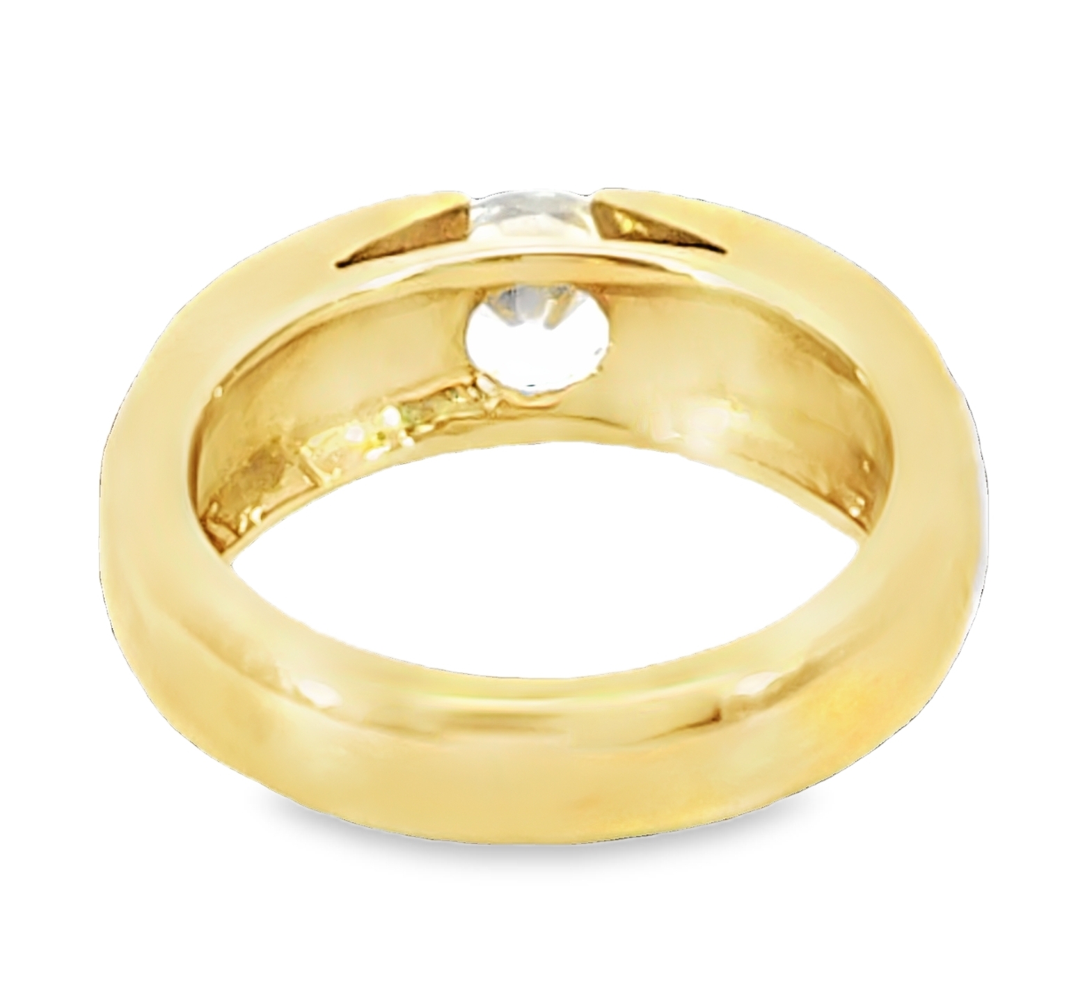 White Sapphire Natural Genuine Gemstone 14 KT Yellow Gold Ring H64 - Image 2