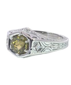 Alternative view of Alexandrite Natural Genuine Gemstone Diamond 14KT White Gold Lady's Ring RFK,630
