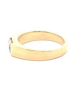 Alternative view of White Sapphire Natural Genuine Gemstone 18 KT Yellow Gold Ring H175
