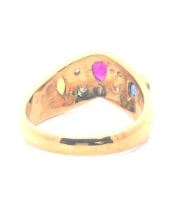 Alternative view of Sapphire Genuine Gemstone Multicolor 18 KT Yellow Gold Ring H177