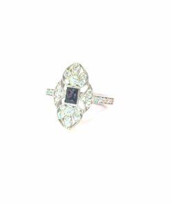 Alexandrite Natural Genuine Gemstone Diamond 14KT White Gold Lady's Ring RFK,631