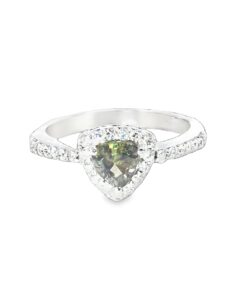 Alexandrite Natural Genuine Gemstone Diamond 14KT White Gold Lady's Ring RFK,632