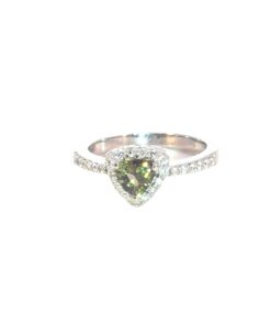 Alternative view of Alexandrite Natural Genuine Gemstone Diamond 14KT White Gold Lady's Ring RFK,632