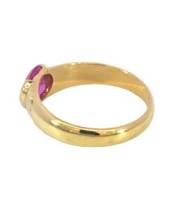 Alternative view of Pink Sapphire 18 KT Gold and Engagement Ring in Unique Design, RFK221